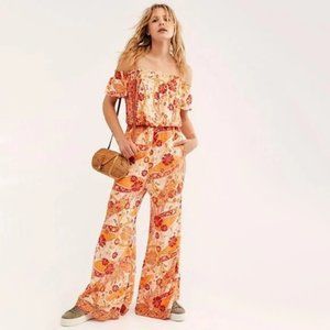 NWT Free People paisley & floral print jumpsuit
